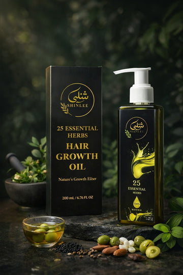 Shinlee 25 Essential Herbs Hair Growth Oil – Natural Hair Strengthening & Regrowth Elixir (200ml)